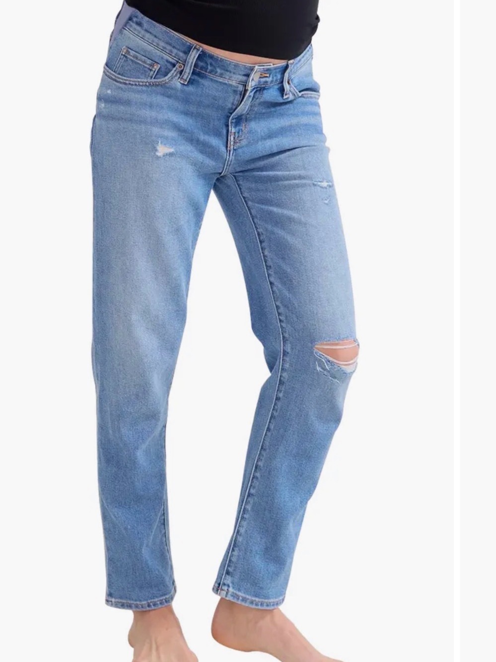 Hatch Maternity boyfriend distressed Jeans - Picture 2 of 7